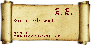 Reiner Róbert névjegykártya